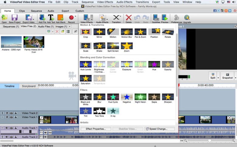 free movie effects software download