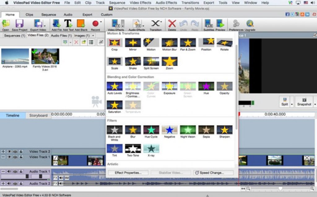 videopad editor add audio to video